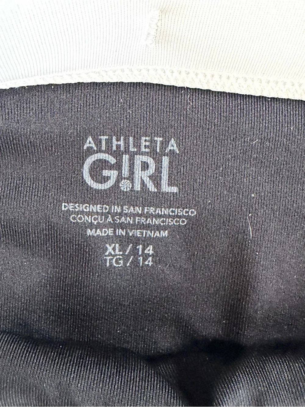 Athleta Girl Black & White High Neck Swim Top and Boyshort Set XL/14